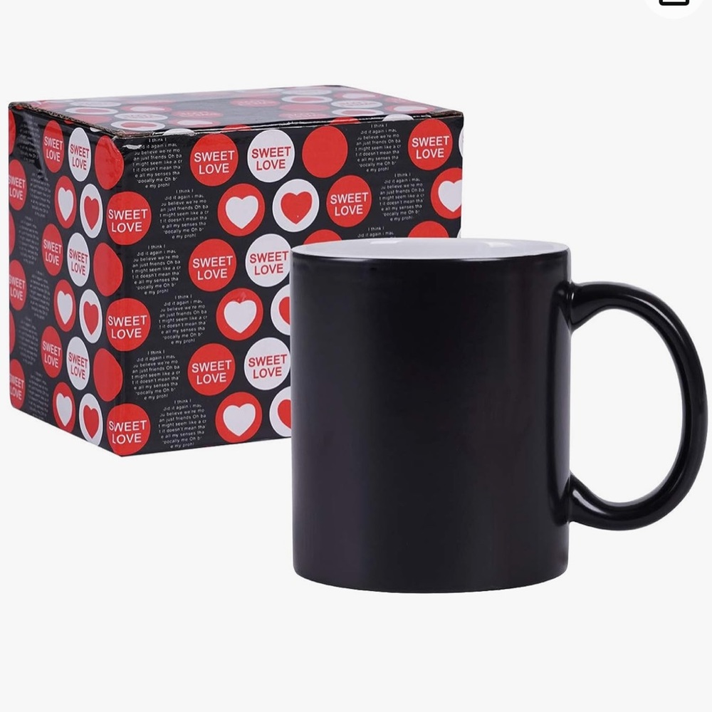 NIB Hot Cold Heat Sensitive Color Changing Ceramic Mug 11oz- cute kitten